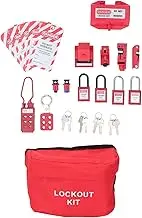 Generic Lockout Tagout Kit, Circuit Breaker Lockout Tags Kit, Multifunctional Safety Padlocks, Electrical Equipment Locks, Industrial Work Storage Bag