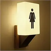 Toilet Sign Bathroom Door Sign Men's and Women's Restroom Signs, Restroom Sign with Light, Unisewomen Male Female Sign, Toilet Washroom Sign, Bathroom Lighted Edge Lit Sign