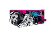 Monster High PVC Flat Pencil Case (Black/White/Pink) (One Size)