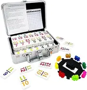 JOYOUSLIFE Mexican Train Dominoes with Numbers, Color Double 12 Numerical Domine Set for Adults and Family, Classic 91 Tiles Board Grame with Aluminym Case