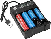 Universal Battery Charger, 4-Slots USB Battery Charge for 3.7V Li-ion TR IMR 10440 14500 16650 18650 16340(RCR123) Batteries (Battery not Included)