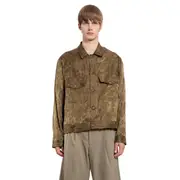 [SONG FOR THE MUTE] Giacca da lavoro in jacquard floreale Brown
