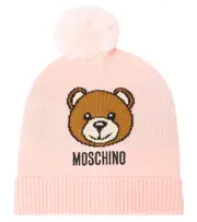 [Moschino Kids] Moschino Kids Teddy Bear wool-blend beanie S pink