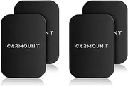 Universal Metal Plates Kit for Magnetic Phone Mounts | Strong Hold, Ultra-Thin Matte Finish | 4 Square Plates with Cleaning Wipe | Wireless Charging Friendly, Easy Setup for All Smartphones