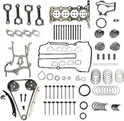 Engine Head Gasket Bolts Set w/Piston kit Con Rod Engine Bearing &Timing Chain Kit fits for GMC Chevy Cruze Buick Sonic Encore Trax 2011-2016 1.4L HS26540PT-1