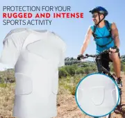 TUOY M 6-Padded Short Sleeve Men's Protectors Compression Shirt WHITE Football