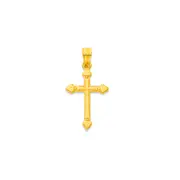 9ct Gold18mm Fluted Diamond-cut Edge Celtic Cross Pendant
