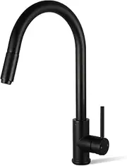 ACA International DR Brass Lead Free Kitchen Tap, WELS Kitchen Mixer Tap Pull Out 360° Swivel Spout Kitchen Tap Laundry Faucet Matt Black