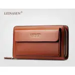 LEINASEN 高品質便攜式錢包 (真皮尺寸: 21X12X5 厘米。 棕黑色)