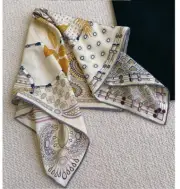 New Quality 23 Momme Silk Square Two Face Print Hand Rolled Edges Scarf 65cm-
