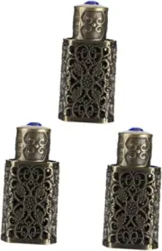 UTHCLO 3Pcs Metal Essential Oil Bottle Refillable Bottle Old Fashioned Perfum...