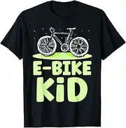 [X.Style] E Bike Kid Biker Electric Biking Cyclist ds758 T-Shirt (L) Black
