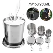 Stainless Steel Retractable Folding Cup Travel Camping Outdoor Collapsible Cups