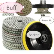 3/4" Full Bullnose Diamond Router Bit 35 Pad Buffer Granite Concrete Countertop