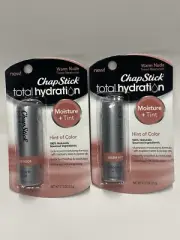ChapStick Total Hydration Moisture Hint Of Tint Lip Balm Warm Nude 0.12 Oz Lot 2