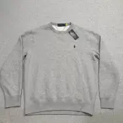 Polo Ralph Lauren Men’s Heather Gray Pullover Long Sleeve Sweater Size M Stretch