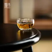 在飛比找樂天市場購物網優惠-天一閣丨 日式錘紋透明玻璃品茗杯加厚主人杯男女功夫小茶杯茶具