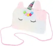 [ANDRESLAD] Unicorn Shoulder Bag Plush Material Mini Bag for Women for Girls Fashionable and Functional