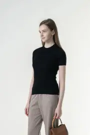 Merinosnug Superfine Merino Round Neck Basic Tee, Black / L