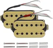 SHENGSUI Neck+Bridge Pickup Set Ceramic Double Coil Humbucker Pickups for Electric Guitar Pickup Replacement Cream