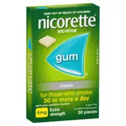 Nicorette Gum Classic Extra Strength 4mg 30 Pack