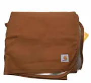 NWT-Carhartt Firm Duck Sherpa-Lined Heavy Canvas Brown Throw Blanket 59.5x45.5