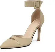 [GATUXUS] Women's Stiletto High Heels Pumps Pointed Toe Ankle Strap Dress Sexy Sandals Shoes for Wedding Party