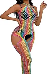 [mom&myaboys] Women Fishnet Bodystocking Stockings Sexy Lingerie Bodysuit Women Lingerie Fishnet Sexy Stockings