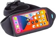 Tune Belt IP6 Running Belt Waist Pack for Phone - Fits OtterBox/Large Case for iPhone 14 Pro Max, 14 Plus, 11/12/13 Pro Max, Samsung Galaxy Note/Plus/Ultra - Accessory Pocket - Black