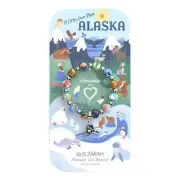 NEW JILZARAH Handmade Clay 8mm Beaded ALASKA STATE BRACELET Charm Kids