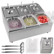 6 Pans Spice Rack Shelf 2 Row Stainless Steel Spice Organizer Stand with Lids...