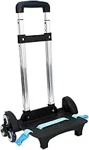 Backpack Trolley Backpack Hand Truck Aluminum Alloy Telescopic Rod Wheeled Hand Trolley Luggage Cart for Camping Travel, 6 Wheels Blue