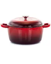 MegaChef 5qt Round Enameled Cast Iron Casserole with Lid