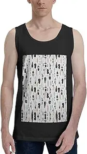 [FSCEV] Feather. Men's Tank Top Shirt Gym Workout Daily Dressing Take A Walk Home-Based Essentials