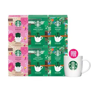 【STARBUCKS 星巴克】濾掛系列-春季限定組4入x6盒組(共24入;贈經典馬克杯)