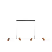 Kindle Painted Timber Tones Quad Light Linear Pendant