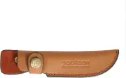 Brown Leather Fixed Blade Knife Sheath with Snap Closure
