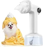 Automatic Foaming Soap Dog Bath Brush, Foaming Dispenser with Soft Silicone Massage Dog Shampoo Brush, One-Click Deep Cleaning Dog Washing Brush for Short and Long Haired Pet, White