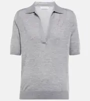 [Gabriela Hearst] Gabriela Hearst Frank cashmere and silk T-shirt AU 14 grey