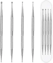 Dotting Tools,4 Pcs Professional Ball End Nail Art Tools Nail Art Brushes Nail Design Tools Stailess Steel Dotting Pen Tool Nail Art Kit Rhinestone Picker Tool Pottery Tools Polymer Clay Tools