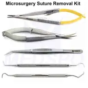 Dental Castroviejo Forceps Microsurgery Suture Removal College Tweezers Scissors