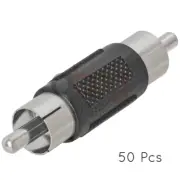 50 Pack RCA Male to Male Coupler RCA Plug Connector Video Audio Cable Extender