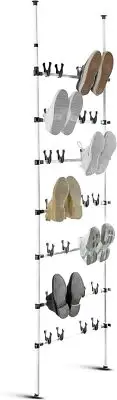 WENKO Telescopic Atlas Free Rack, Organizer, Storage, Shelf, Shoe Stand White