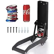 Metal Can Crusher Wall Mounted Thicker Metal Arms Heavy Duty Aluminum Can Crushers for Recycling 16oz Plastic Bottle Soda Can Smasher 4 Mounting Screws