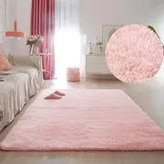 Shaggy Carpets Rugs for Living Room Bedroom Soft Fluffy Fuzzy Area Rug for Kids Baby Nursery Modern Indoor Plush Carpet,Light Pink,80x120cm