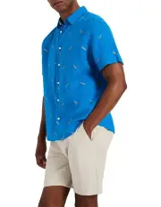 [Marcs] You Don't Bug Me Linen Shirt in Blue