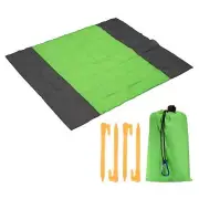 59" x 57" Beach Blanket, Waterproof Picnic Mat for Hiking Fluorescent Green