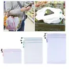 9 Pcs Vegetable Mesh Bag Drawstring Net Bags Produce Storage Tote