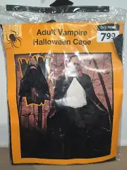 Halloween Vampire Adult Black Cape New Sealed