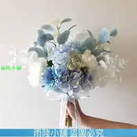在飛比找蝦皮購物優惠-(雨陸小鋪）🎀🎀韓式 唯美 藍色手捧花 新娘捧花 手捧花 仿